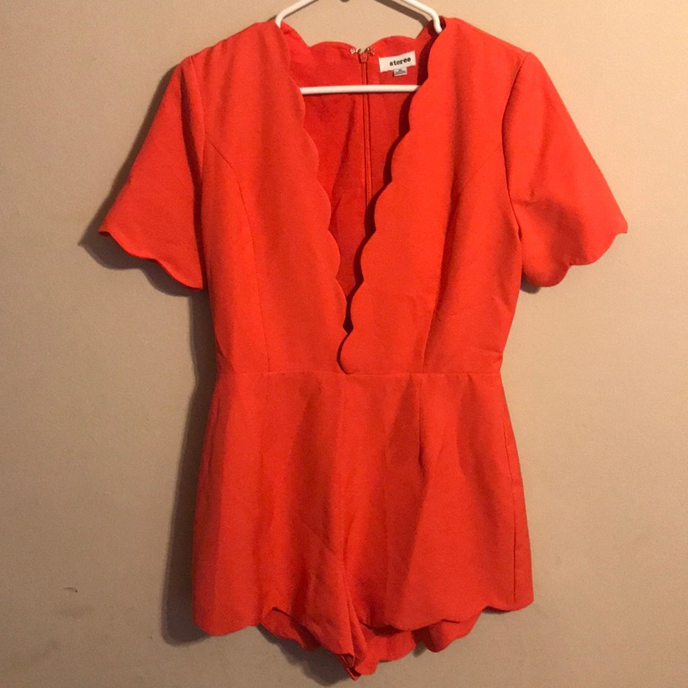 Orange Romper with Detail